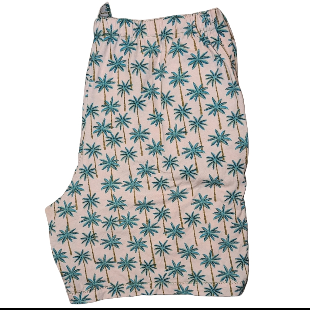 Handmade Women's Palm Tree Pajama Shorts Set (Fits Like L) - Picture 10 of 11